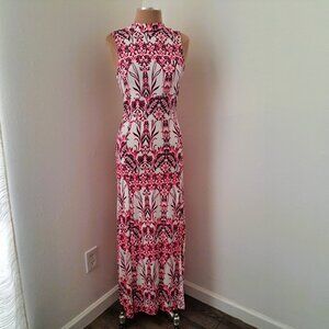 New Mode USA Juniors Floral Maxi Dress White/Pink Size L